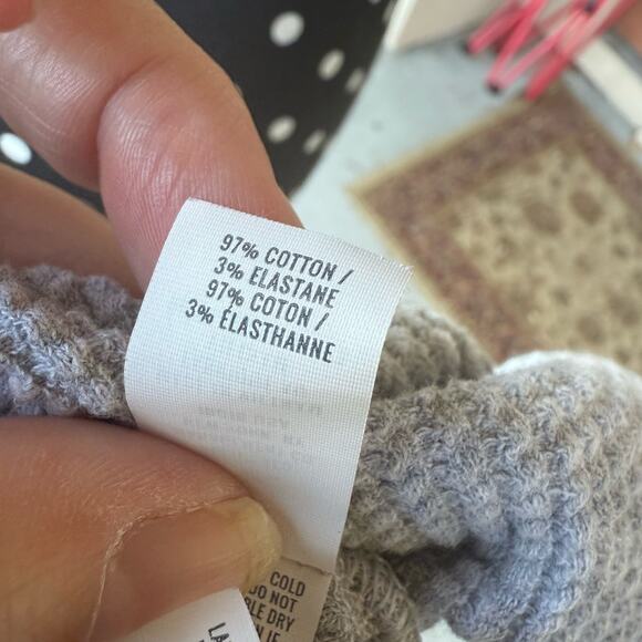 5/$65 Offline by Aerie Womens Henley Top Sz XXS Gray Waffle Thumb Holes Knit Top - Picture 10 of 10
